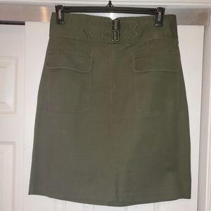 Olive Green High Waist Skirt Size 16